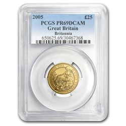 2005 Great Britain 1/4 oz Proof Gold Britannia PR-69 PCGS