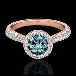 1.55 ctw VS Black Diamond Solitaire Halo Ring 10K White Gold