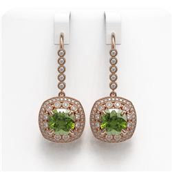 26.38 ctw Tourmaline & Diamond Halo Bracelet 10K Yellow Gold