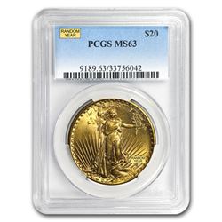 $20 Saint-Gaudens Gold Double Eagle MS-63 PCGS (Random)