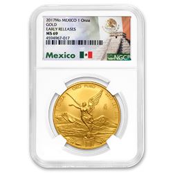 2017 Mexico 1 oz Gold Libertad MS-69 NGC (ER)