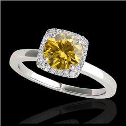 2 ctw Citrine & VS/SI Diamond Necklace 18K White Gold