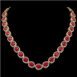 68 ctw Sapphire Eternity Necklace 14K White Gold