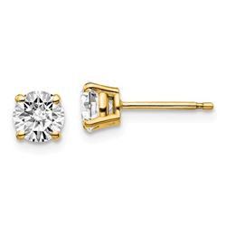 14k Yellow Gold 1ct Cert Lab Grown Diamond 4-Prong Earring