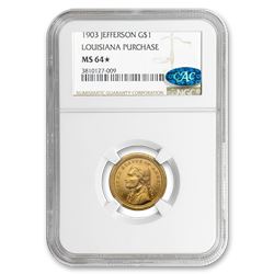 1903 Gold $1.00 Louisiana Purchase Jefferson MS-64* NGC