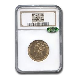 1894-O $10 Liberty Gold Eagle MS-62 NGC CAC