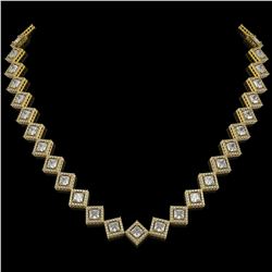 90 ctw London Blue Topaz & VS/SI Diamond Necklace 14K Rose Gold