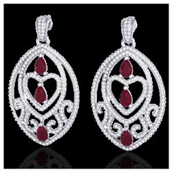 4.50 ctw Citrine & VS/SI Diamond Earrings 14K Rose Gold