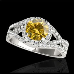 2.62 ctw VS/SI Diamond Solitaire Art Deco 3 Stone Ring 18K Rose Gold