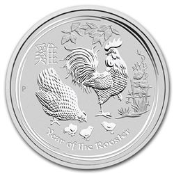 2017 Australia 1 kilo Silver Lunar Rooster BU
