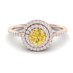 2 ctw Citrine & Halo VS/SI Diamond Necklace 18K Yellow Gold