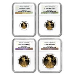 2010-W 4-Coin Proof Gold American Eagle Set PF-70 NGC