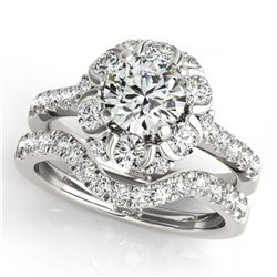 1.75 ctw Blue Sapphire & Diamond Ring 14K White Gold