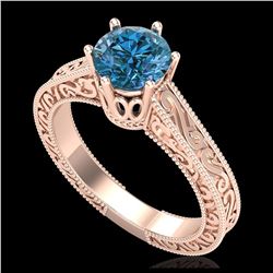 2 ctw SI/I Fancy Intense Yellow Diamond Halo Ring 10K Rose Gold