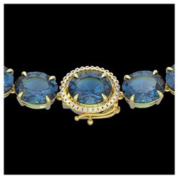 50.27 ctw Tanzanite & Diamond Bracelet 14K Rose Gold