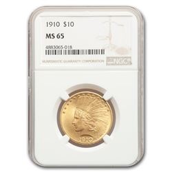 1910 $10 Indian Gold Eagle MS-65 NGC