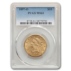 1897-O $10 Liberty Gold Eagle MS-61 PCGS