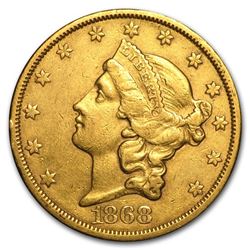 1868-S $20 Liberty Gold Double Eagle XF