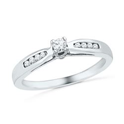 10kt White Gold Round Illusion-set Diamond Flower Cluster Earrings 1.00 Cttw