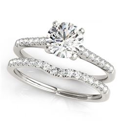 0.79 ctw VS/SI Diamond 2pc Wedding Set 14K White Gold