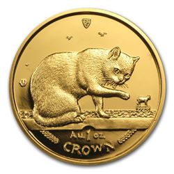 1999 Isle of Man 1 oz Gold British Blue Cat BU