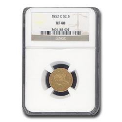 1852-C $2.50 Liberty Gold Quarter Eagle XF-40 NGC