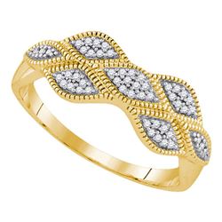 10kt White Gold Round Brown Diamond Quatrefoil Square Cluster Ring 1/2 Cttw