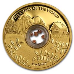 2013 1 oz Gold Treasures of the World Europe Locket (w/Garnet)