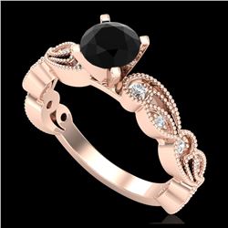 1.33 ctw Fancy Intense Blue Diamond Art Deco Ring 18K White Gold