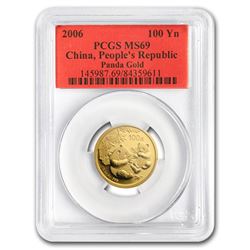 2006 China 1/4 oz Gold Panda MS-69 PCGS