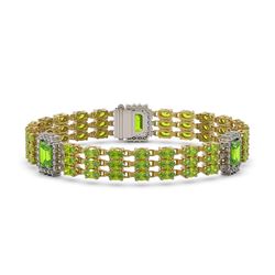 25.8 ctw Garnet & VS/SI Diamond Eternity Bracelet 10K White Gold