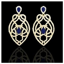 4.50 ctw Citrine & VS/SI Diamond Earrings 18K White Gold