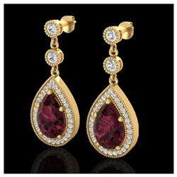 1.15 ctw Intense Fancy Yellow Diamond Art Deco Earrings 18K Rose Gold