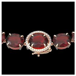 49.17 ctw Emerald & Diamond Bracelet 14K Rose Gold