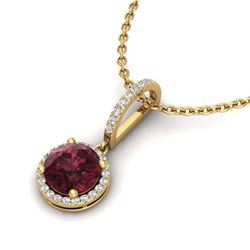 6 ctw Amethyst & VS/SI Diamond Necklace 14K Rose Gold