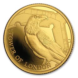 2019 Great Britain £25 1/4 oz Gold Proof Legend of the Ravens
