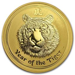 2010 Australia 1 oz Gold Lunar Tiger BU (Series II)