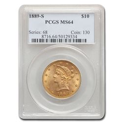 1889-S $10 Liberty Gold Eagle MS-64 PCGS