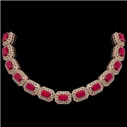72.27 ctw Tourmaline & Diamond Necklace 14K Yellow Gold