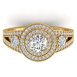 1.91 ctw VS/SI Diamond Solitaire Art Deco Ring 18K Rose Gold