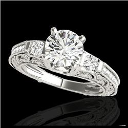 1.60 ctw SI Fancy Blue Diamond Solitaire Halo Ring 10K White Gold