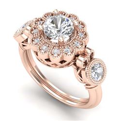2.55 ctw VS/SI Diamond 2pc Wedding Set Halo 14K Rose Gold