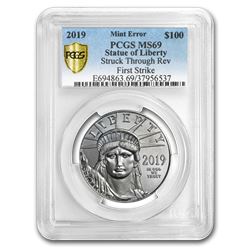 2019 Platinum American Eagle MS-69 PCGS (Error\, Rev Struck Thru)