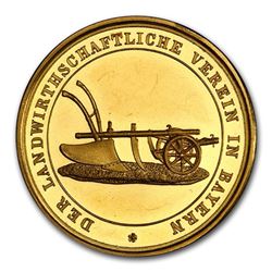 1864-1886 German Bavaria Gold Agricultural Medal SP-63 PCGS