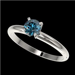 1.02 ctw Intense Yellow Diamond Engagement Ring 10K White Gold