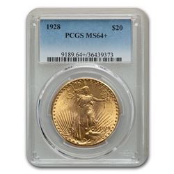 1928 $20 Saint-Gaudens Gold Double Eagle MS-64+ PCGS