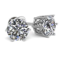 1.53 ctw VS/SI Diamond Stud Earrings 18K White Gold