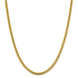 14k Yellow Gold 4.25 mm Solid Miami Cuban Chain - 22 in.