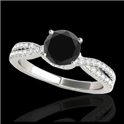 1 ctw Fancy Black Diamond Art Deco Ring 18K Rose Gold