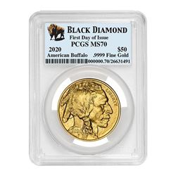 2020 1 oz Gold Buffalo MS-70 PCGS (FD\, Black Diamond)
